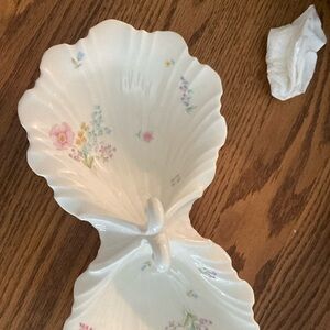 Vtg Mikasa Ivory Bone China Gentle Breeze unique double dish